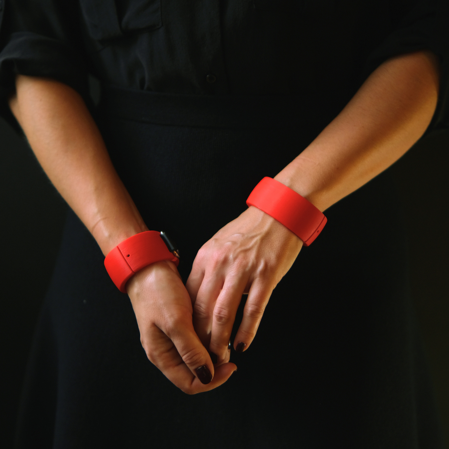 Quick-Shackles - custom made cuffs with D-ring and and snap lock