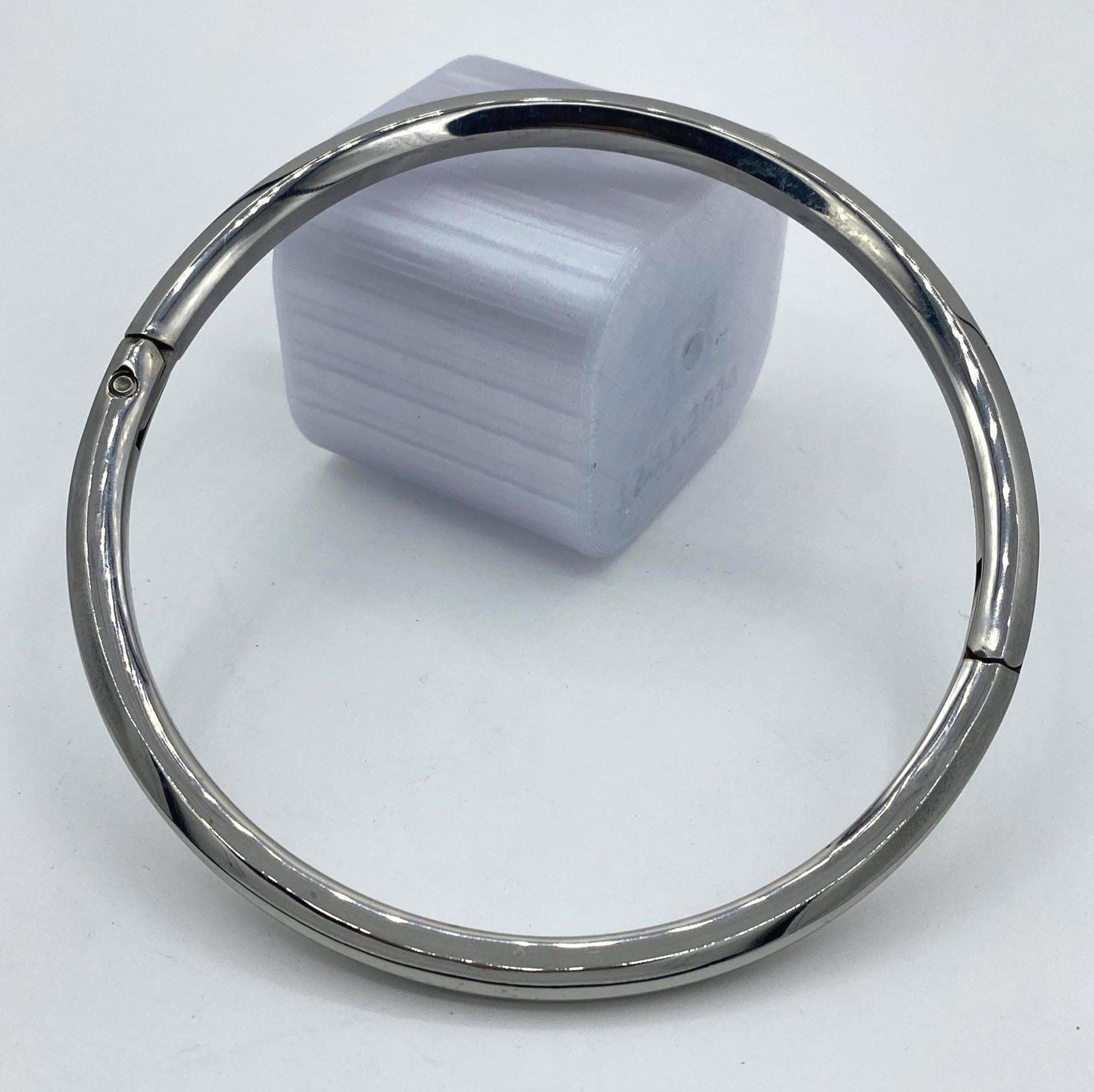 Silver steel collar 37,5cm circumf.