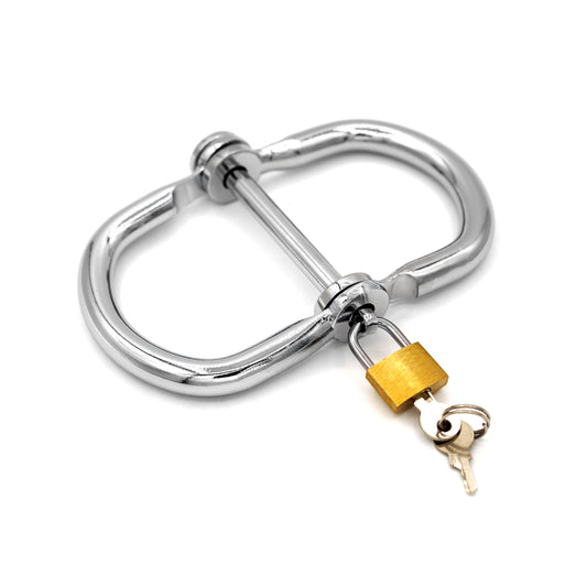 Tight foldable BDSM handcuffs with padlock