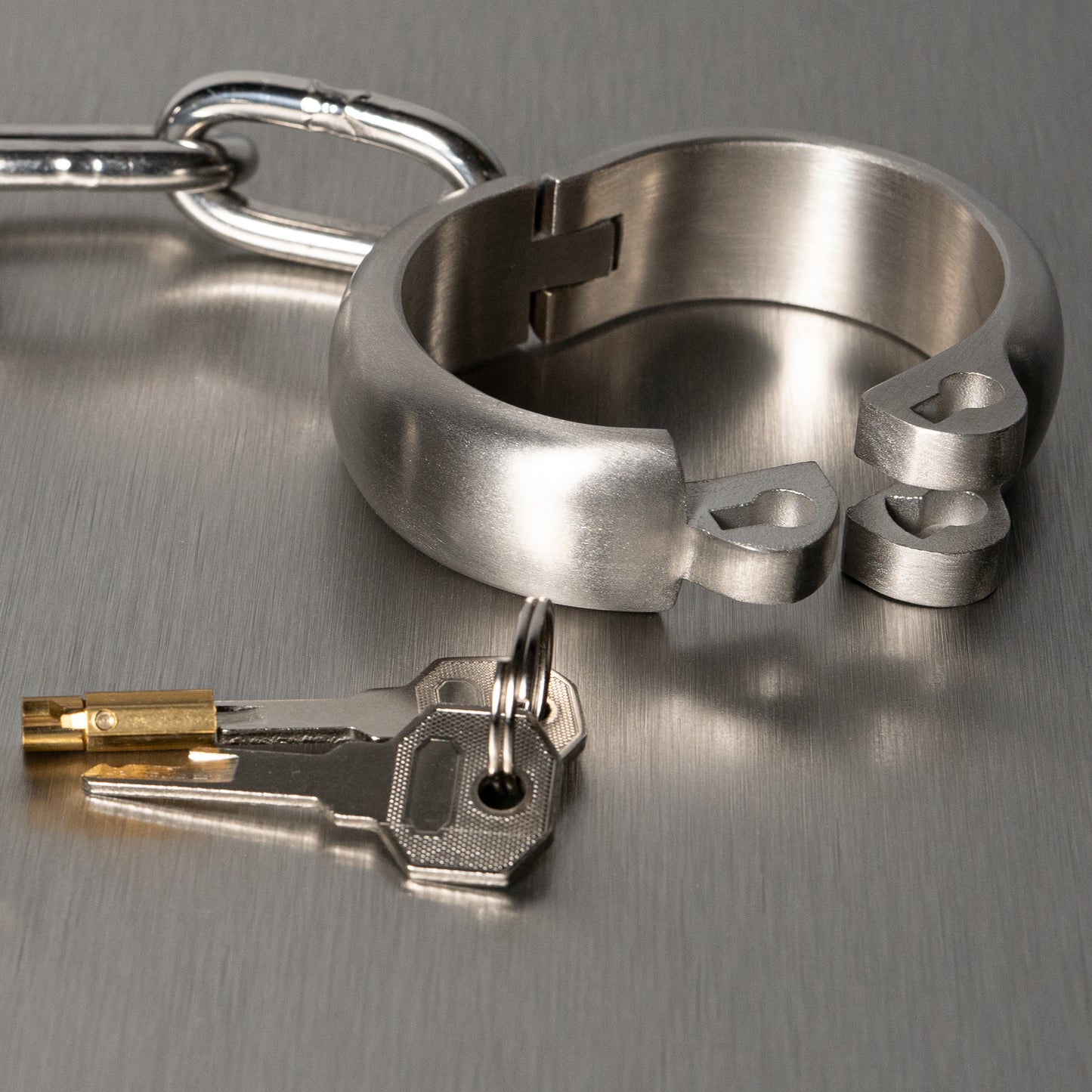 Solid stainless steel shackles with key lock and chain