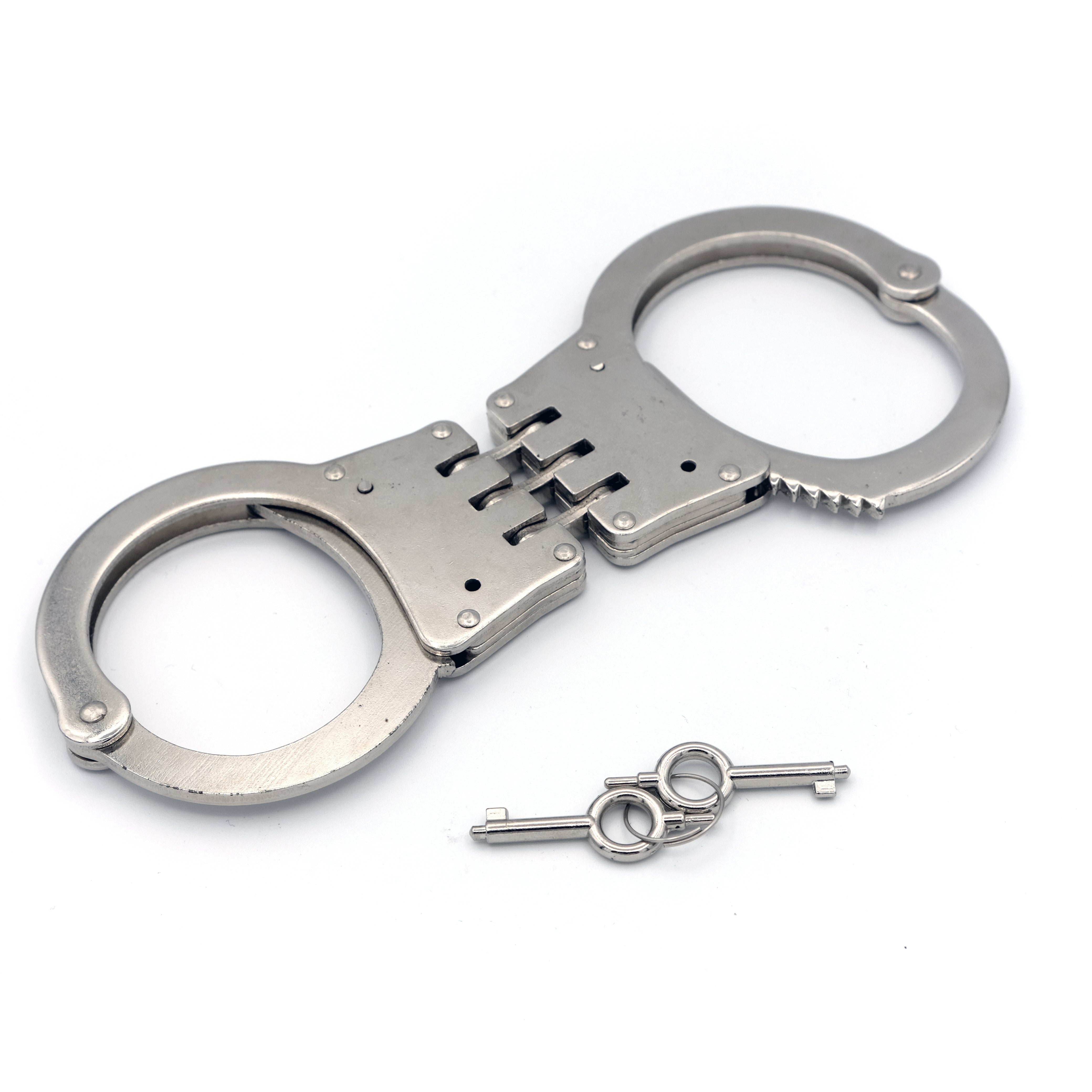 Hinged handcuffs, rigid design with two keys – selfbondage-shop