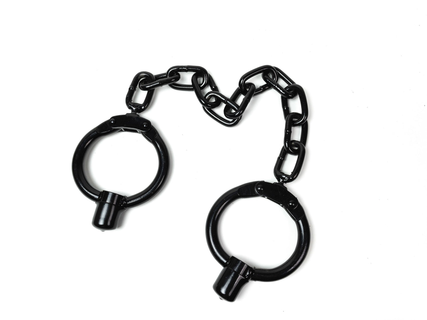 Very heavy leg irons with large chain in black