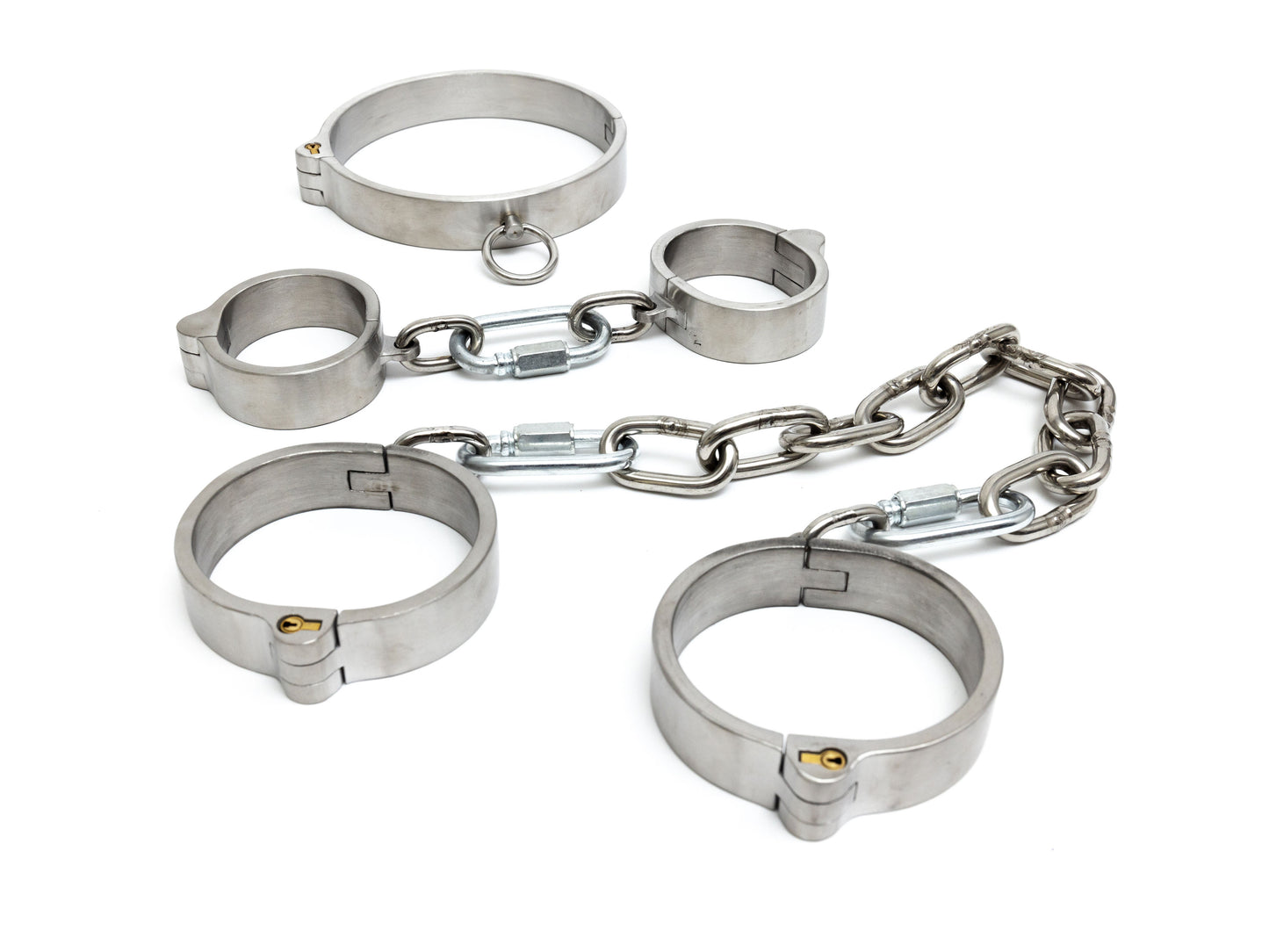 Stainless steel push-in lock cuffs and collar