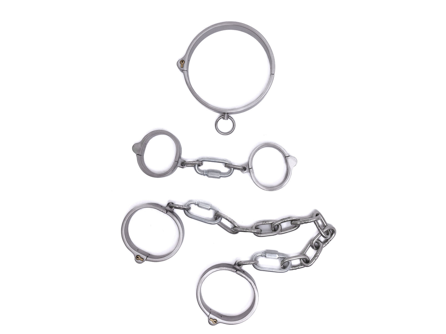 Stainless steel push-in lock cuffs and collar