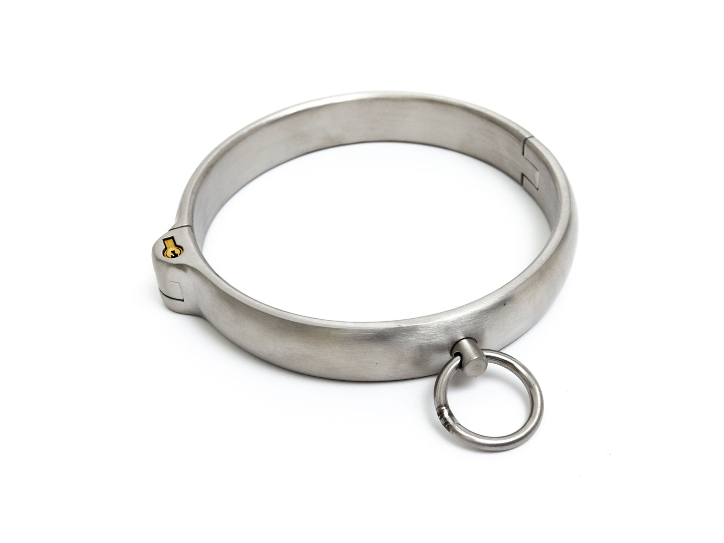 Brushed rounded stainless steel restraints - push-in lock