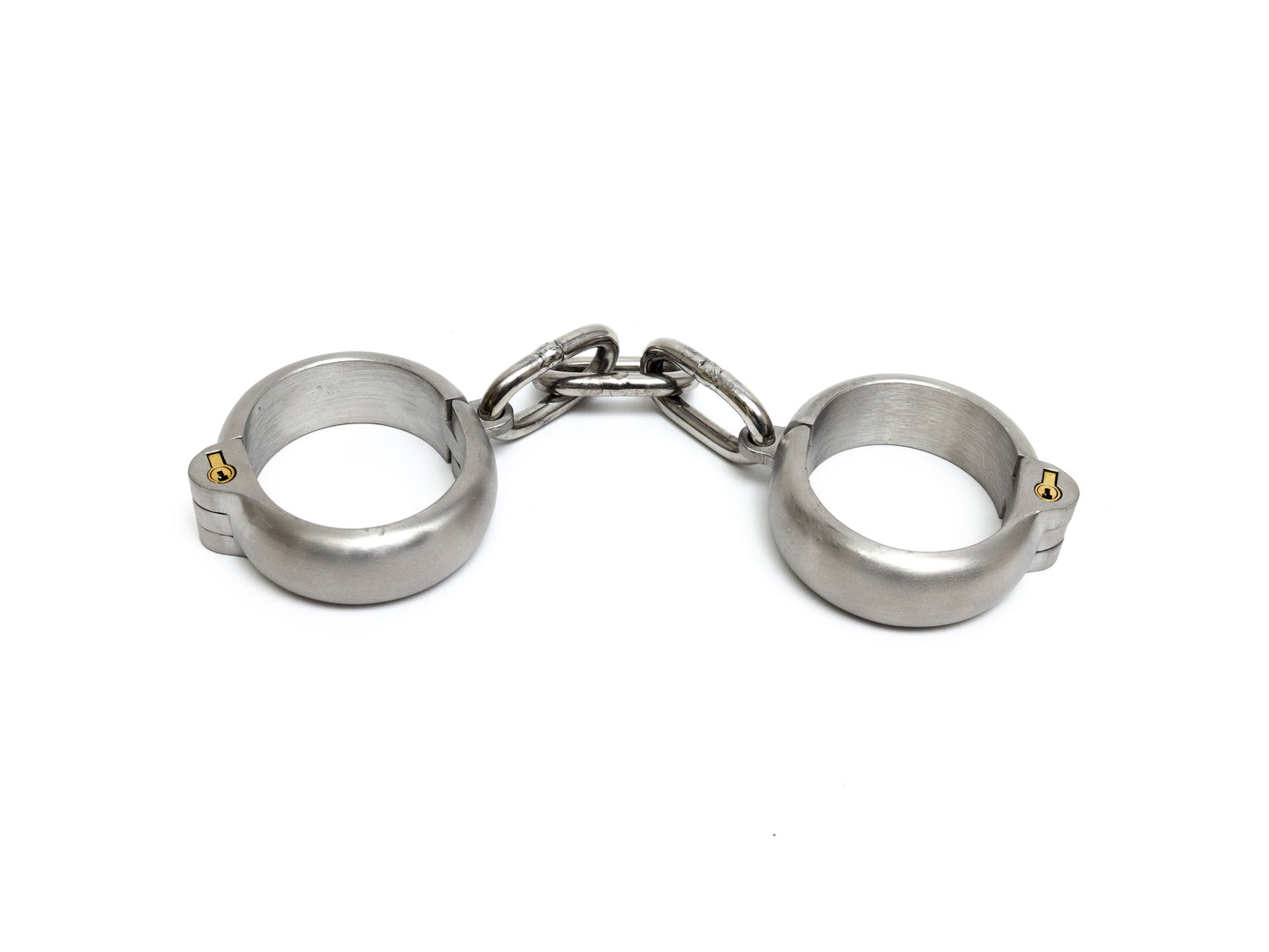 Brushed rounded stainless steel restraints - push-in lock