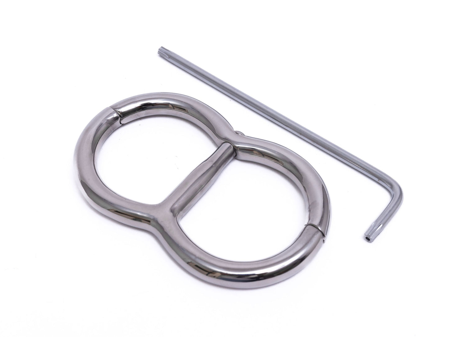 Rigid handcuffs stainless steel Irish-8 style