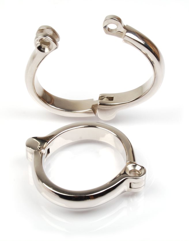 Charming brass handcuffs, heavy bracelets with padlock