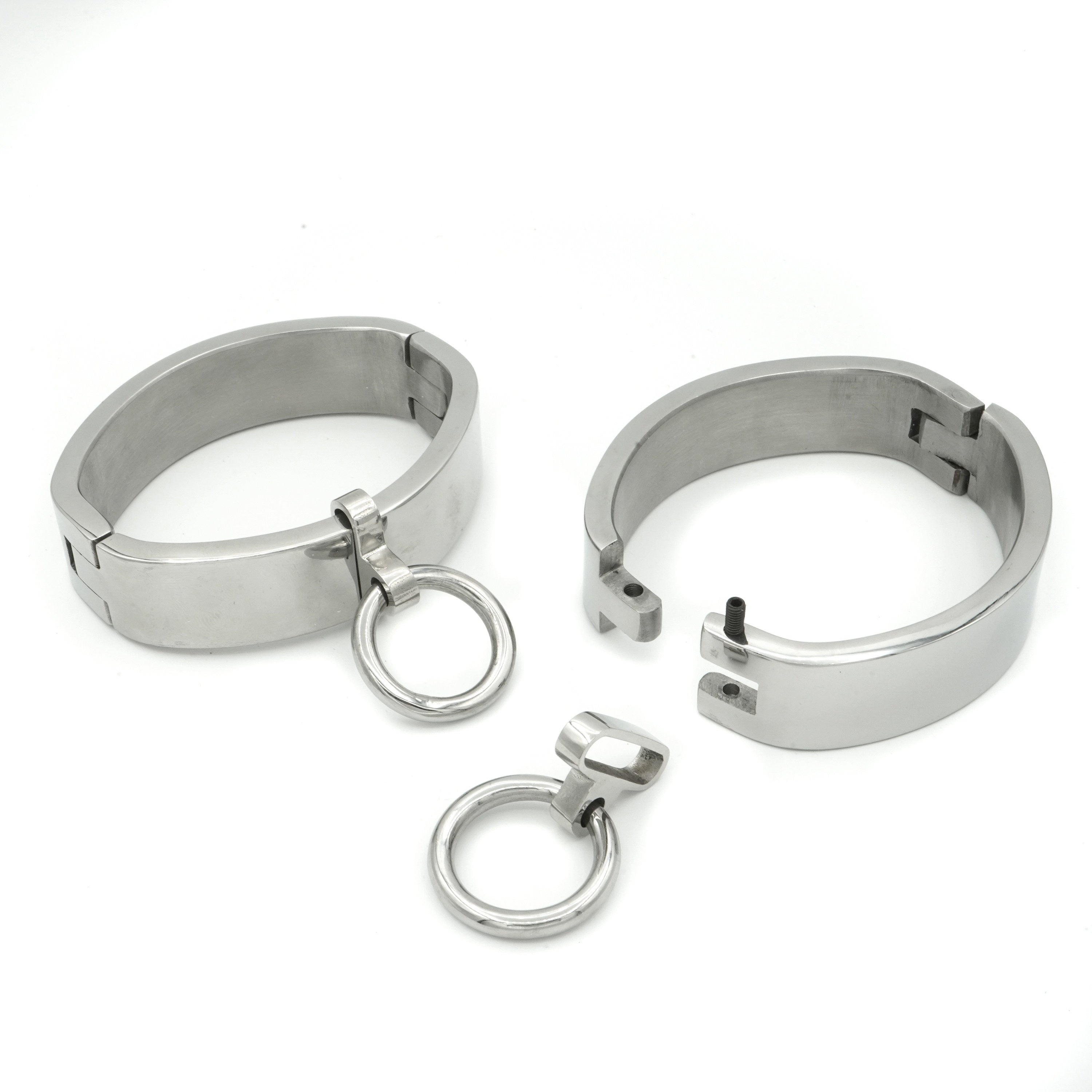 Massive Stainless Steel cuffs locking bracelets – selfbondage-shop